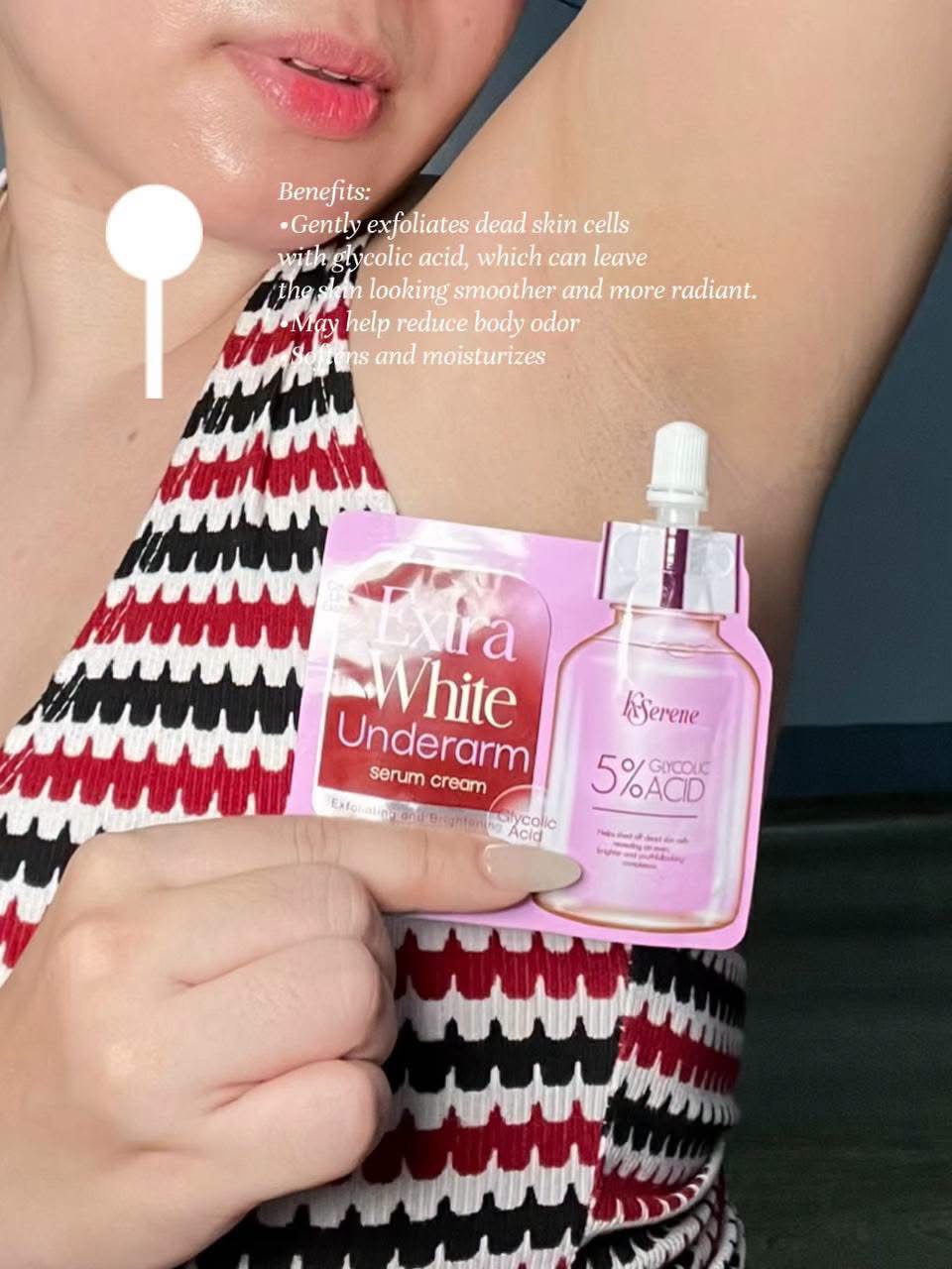 Kserene - Extra White Underarm Serum Cream with 5% Glycolic Acid 30g
