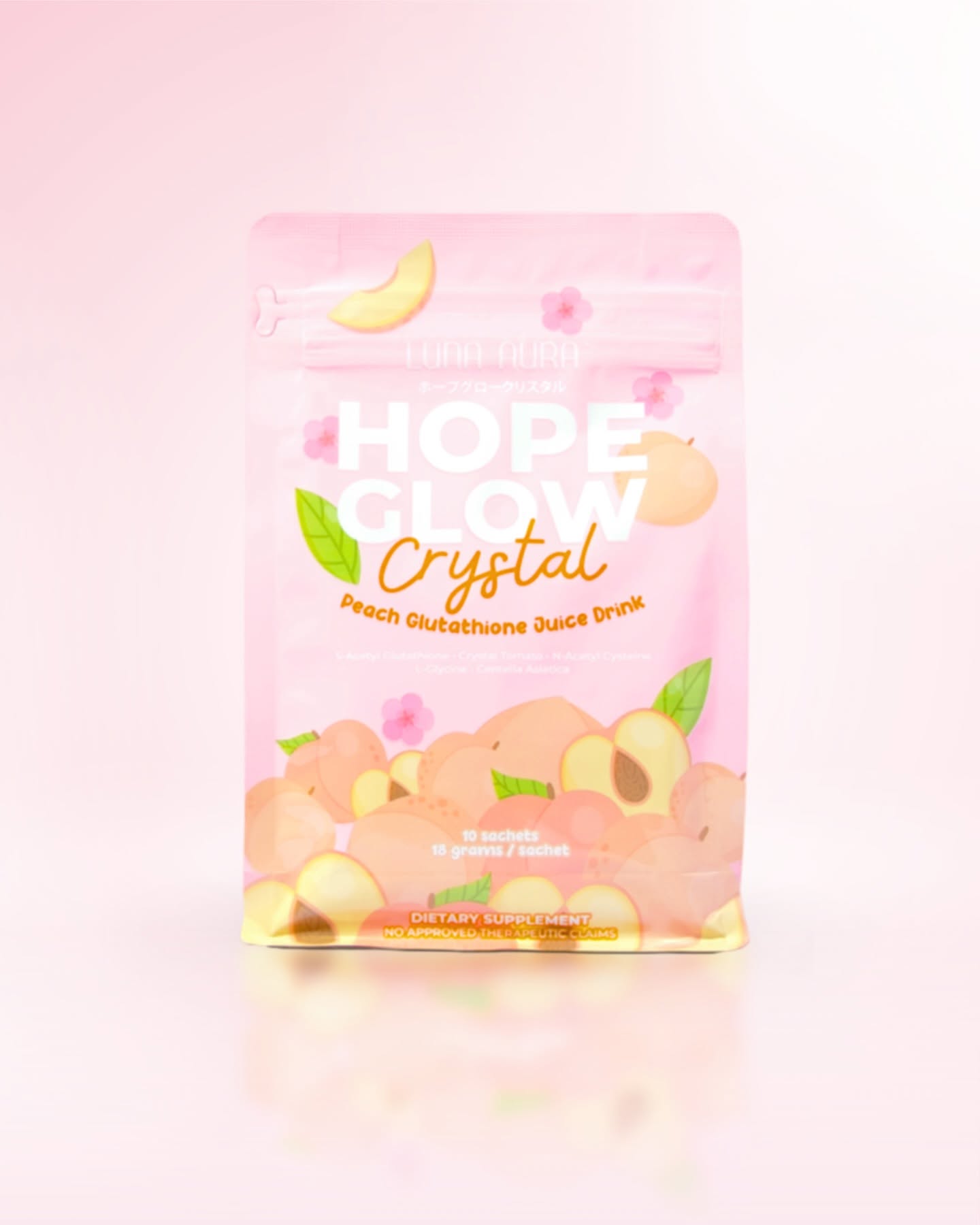 Luna Aura - Hope Glow Crystal Peach Glutathione Drink 10s