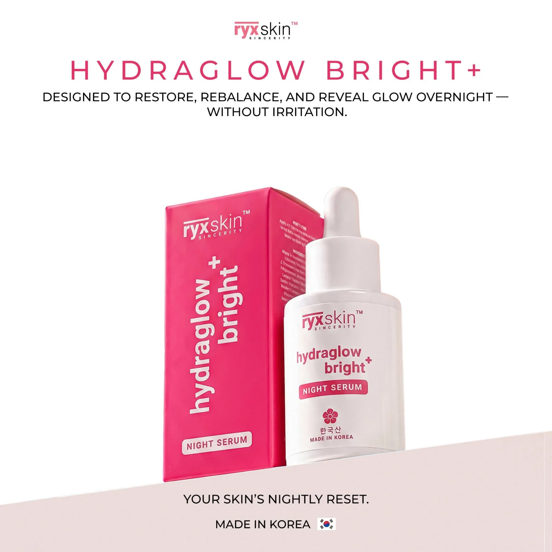 RyxSkin - HydraGlow Bright+ Night serum 