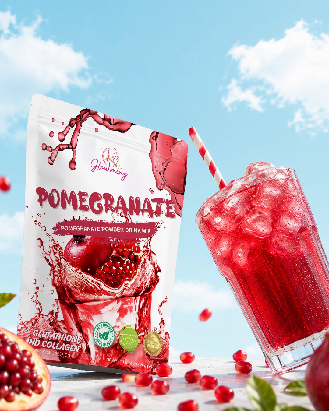 CC Glam - Glowming Pomagranate Detox Drinks 10's