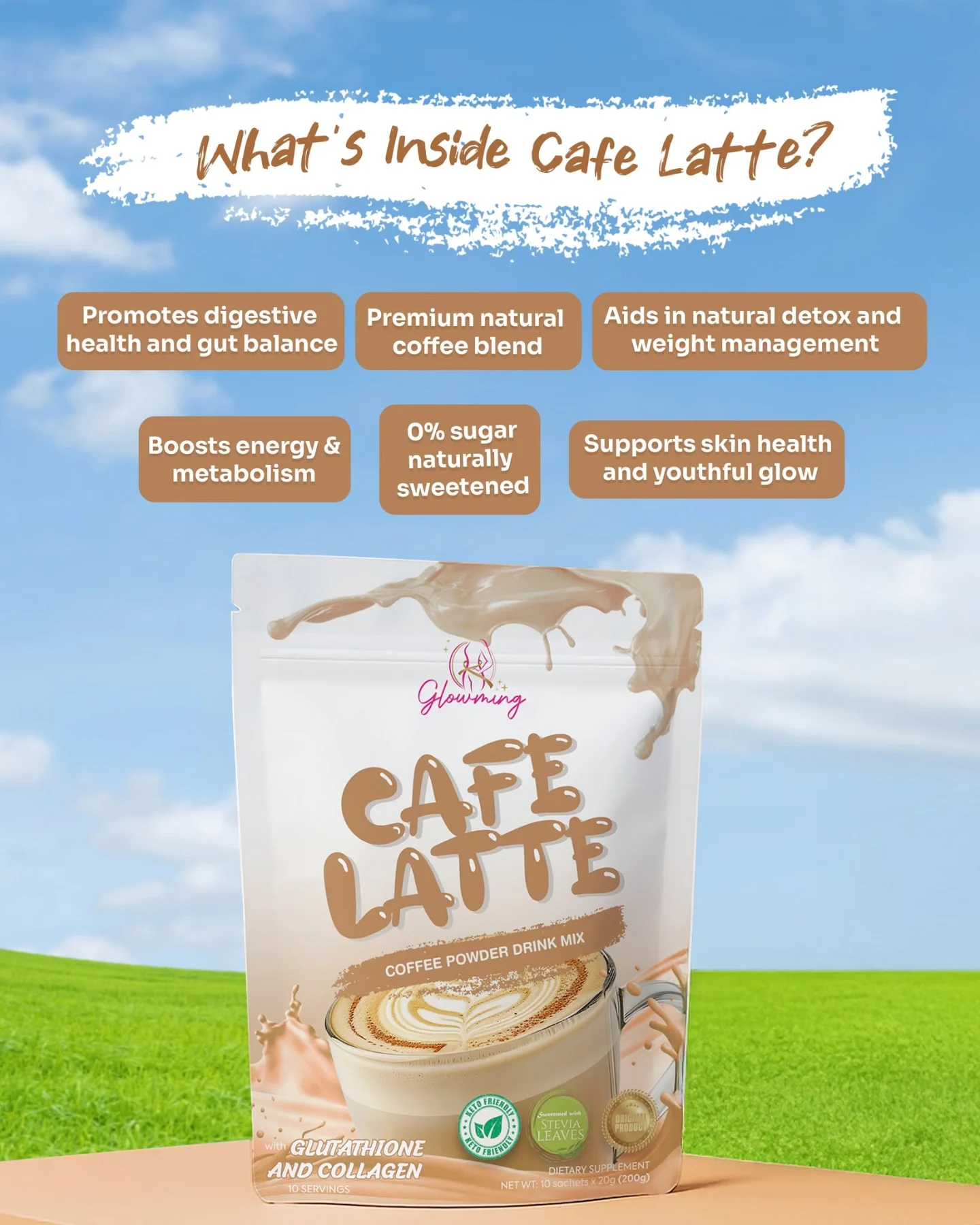 CC Glam - Cafe Latte Detox drinks 10's