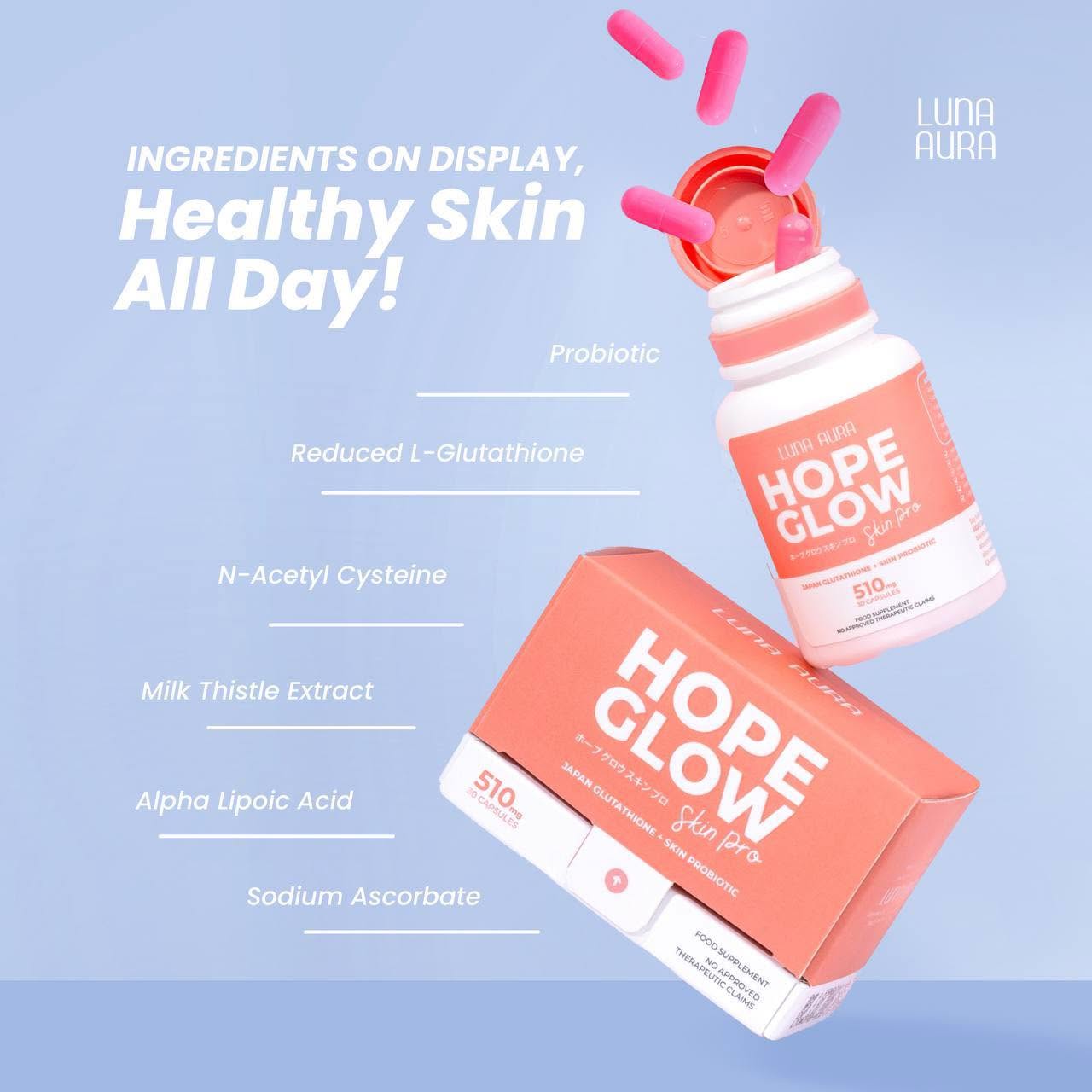 Hope Glow Skin Pro Japan Glutathione + Skin Probiotic