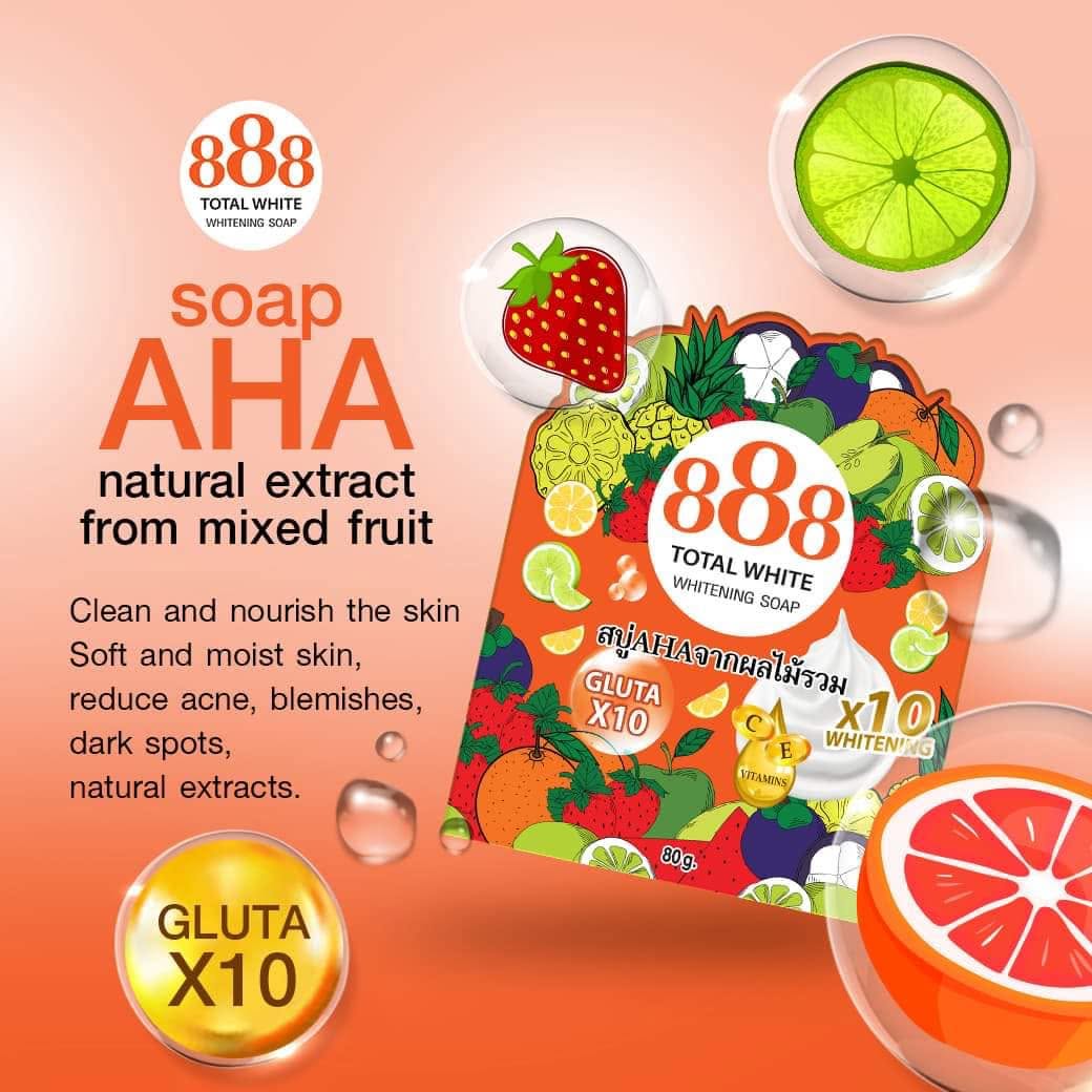 888 Total White Whitening Soap Gluta x10