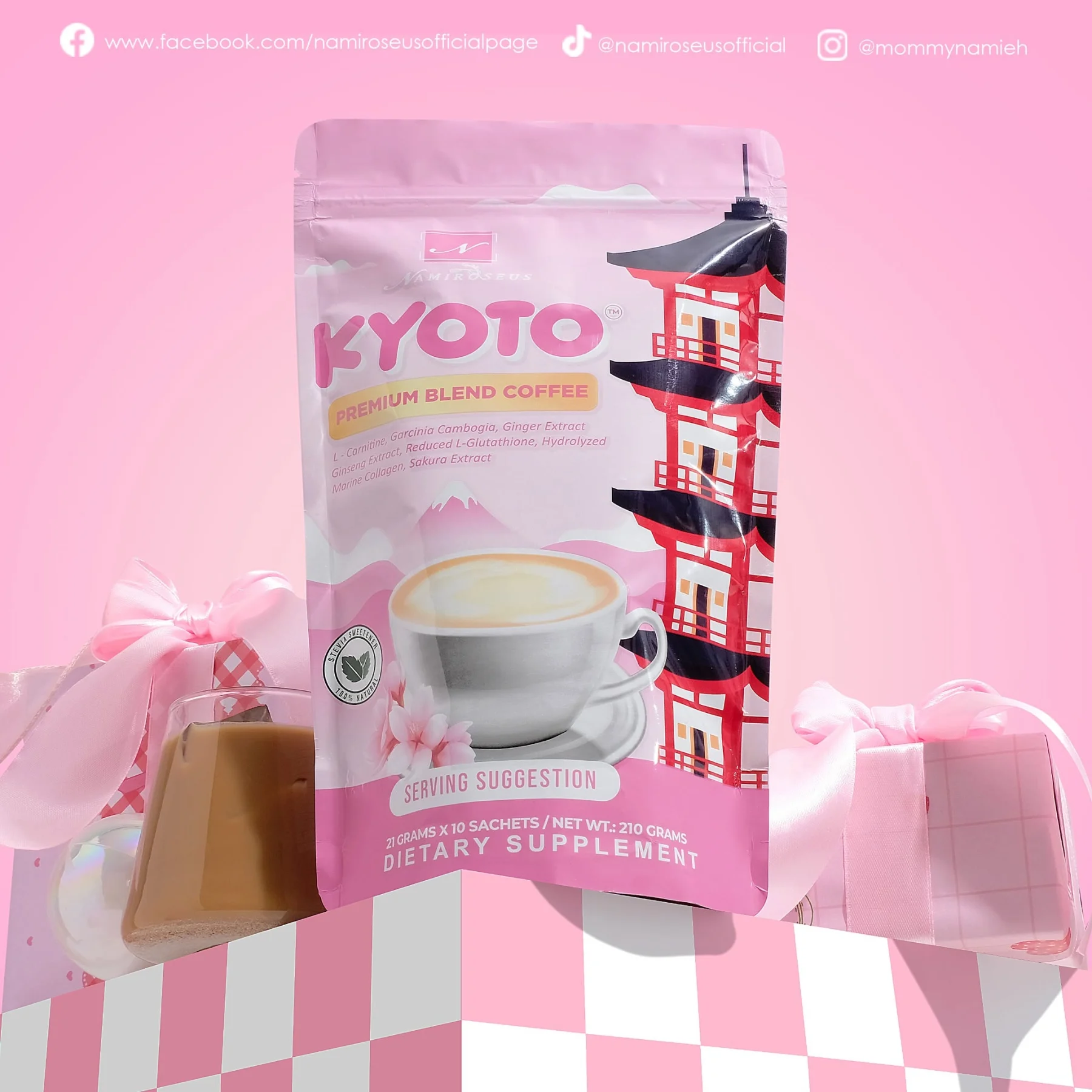 Namiroseus Kyoto Premium Blend Coffee (Slimming, Glutathione & Collagen) 10s