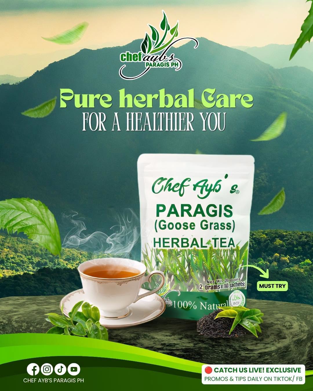 Chef Aybs Paragis Goose Grass Herbal Tea 2gramsx10Sachets